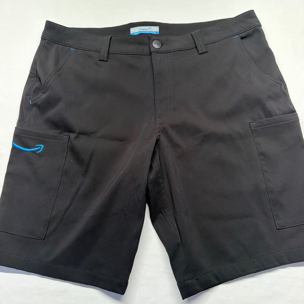 Amazon Black Utility Flat Front Cargo Uniform Workwear Shorts Men's L 11" Inseam
